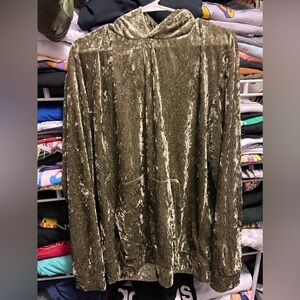 Vintage men’s Velvet Olive Green Hoodie
